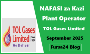 NAFASI za Kazi: Plant Operator Kutoka TOL Gases Limited