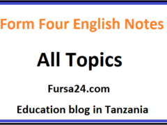 Form Four English Notes All Topics