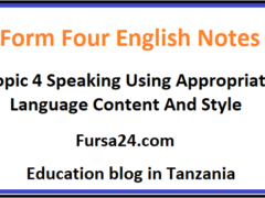Form Four English Notes Topic 4 Speaking Using Appropriate Language Content And Style