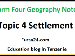 Form Four Geography Notes Topic 4 Settlement