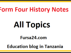Form Four History Notes All Topics