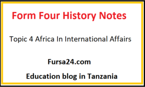 Form Four History Notes Topic 4 Africa In International Affairs